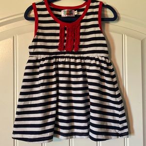 Girl’s boutique Smock Candy striped tank top